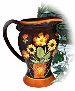 Handpainted English Sunflower Water Pitcher