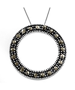Sterling Silver Marcasite Circle of Life Necklace