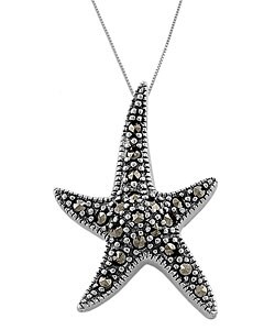 Sterling Silver Marcasite Starfish Necklace