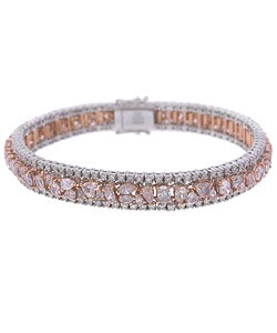 18k Two-tone 9 1/2ct TDW Pink Diamond Bracelet