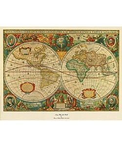 Old World Map Painting on Canvas