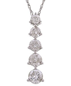 14k White Gold 4/5ct Diamond Journey Necklace