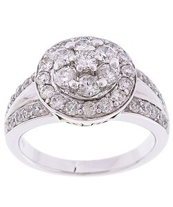 14k White Gold 1 1/2ct TDW Diamond Cluster Ring (G-H, I1)