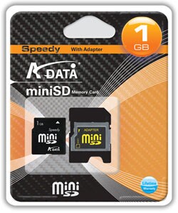 ADATA 1GB Speedy Mini SD Card