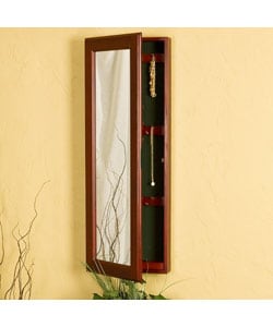 Wall Mounted Cherry Jewelry Armoire