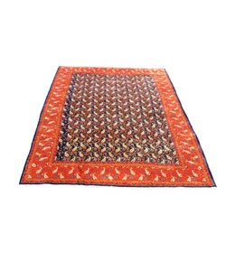 Persian Mahal Hand-knotted Navy/ Red Rug (11' x 14')