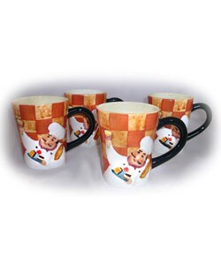 French Chef Four-Piece Coffee/ Hot Cocoa Mug Set