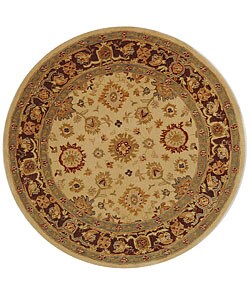 Handmade Heirloom Ivory Wool Rug (4' Round)