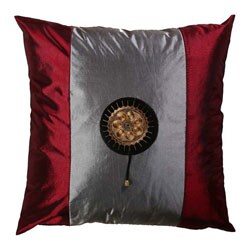 Silver and Crimson Decorative Pillow Sham