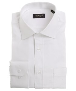 Domani Men's Blue Label Boxed White Dress Shirt