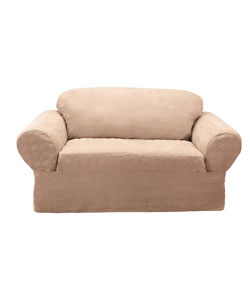 Textured Suede Sable Sofa Slipcover