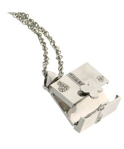 14k White Gold Diamond Diary Butterfly Locket 14k White Gold Diamond Diary Butterfly Locket