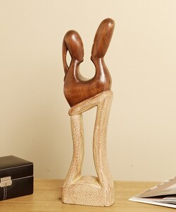 Handmade 'Warm Embrace' Carving (Ghana)