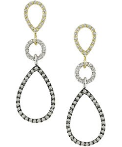 14k Two-tone Gold 1/2ct TDW Diamond Drop Earrings