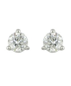 Platinum 1ct TDW Round Diamond Earrings (H-I, I1)