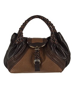 Fendi Brown Three-tone Pebbled Leather Spy Bag
