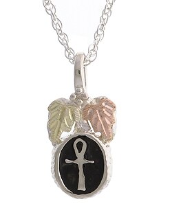 Black Hills Gold and Silver Antiqued Cross Pendant