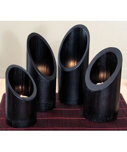 Bamboo Candle Holders (Set of 4)