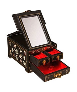 Handmade Black Wood Jewelry Box