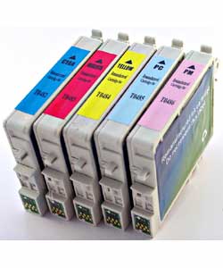 Epson T048 5-Pack Color Ink Cartridges (Remanufactured)