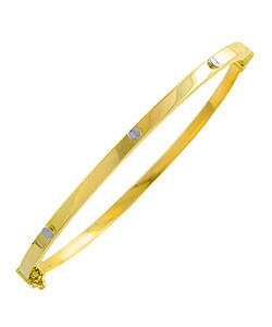 14k Two-tone Gold Screw Accent Bangle
