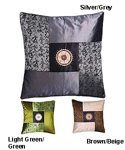 Chinese Calligraphy Decorative Silky Pillow Sham