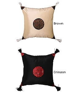 Chinese Calligraphy Decorative Silky Pillow Sham