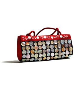 Taffeta Silk and Shell Button Bag (Vietnam)