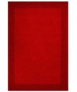 Hand-tufted Red Border Wool Rug (8'9 x 13')