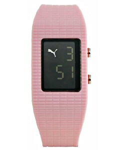 Puma Vega Women's LCD Dial Pink Rubber Strap Watch