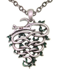 Dragon Vine Celtic Knot Pewter Necklace