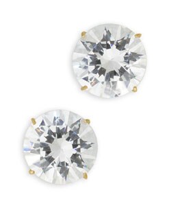 14k Yellow Gold 5mm Cubic Zirconia Stud Earrings