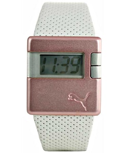 Puma Women's Sirius LCD Dial White Strap Watch