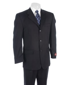 Jeffrey Banks Men's Black Striped 3-button Suit