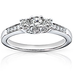 14k White Gold 1/3ct TDW Round Diamond Ring (G-H, I1-I2)
