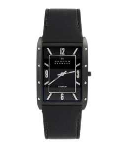 Skagen Titanium Case Leather Strap Men's Watch