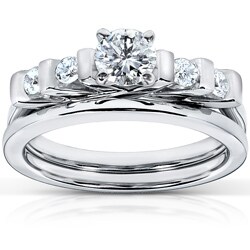 14k White Gold 1/2ct TDW Diamond Bridal Ring Set (HI, I1-I2)