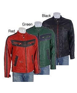 Alexander Julian Men's Vintage Biker Leather Jacket