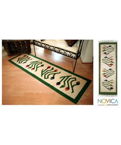 'Tulips of Peace' Wool Runner Rug (Peru)