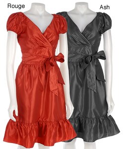 Max & Cleo Puff Sleeve Taffeta Floz Party Dress