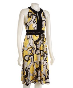 Sheri Martin ITY Printed Keyhole Front Dress