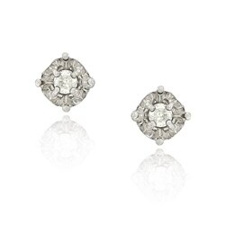 DB Designs Sterling Silver 1/8ct TDW Diamond Earrings