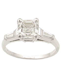 Platinum 2 1/3ct TDW Asscher Cut Diamond Ring
