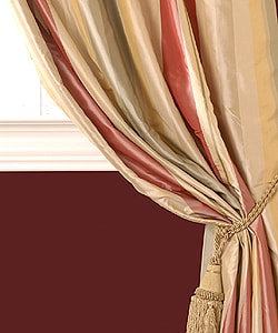 Pure Silk Taffeta Striped Curtain Panel (50 x 120)