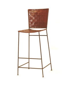 Handcrafted Leather and Iron Barstool (Set of Two) (India)