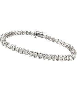 10k White Gold 1ct TDW Diamond Tennis Bracelet (J-K, I2-3)