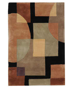 Handmade Rodeo Drive Styles Olive/ Black N.Z. Wool Rug (2' x 3')