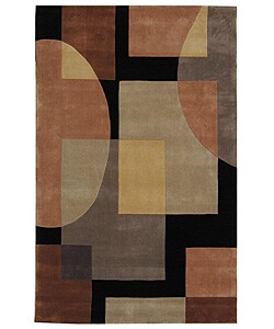 Handmade Rodeo Drive Styles Olive/ Black N.Z. Wool Rug (5' x 8')