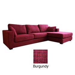 Berenice Burgundy Chenille Sofa and Chaise 2-piece Set