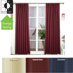 Embossed Insulated / Thermal Blackout 84- inch Curtain Pair